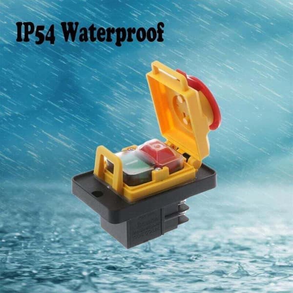 KJD12 Replacement Switch, 250V 12A, Emergency Hold Switch, IP54 Magnetic Switch, 4-Pin Waterproof and Dustproof Machine Switch