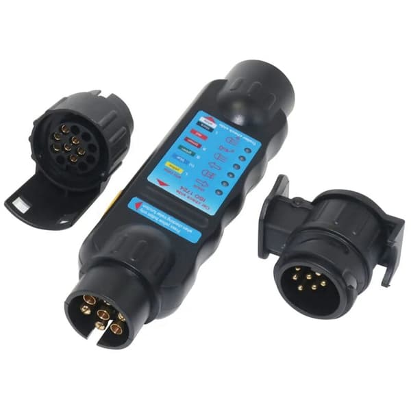 12V Tilhengerlednings Tester Kit 7-pins Tester med 7-pins Sokkel Motstandstester Koblingsomformerhode