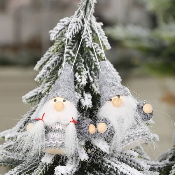 6 st julgransdekoration tomte skogsdocka hänge dekoration