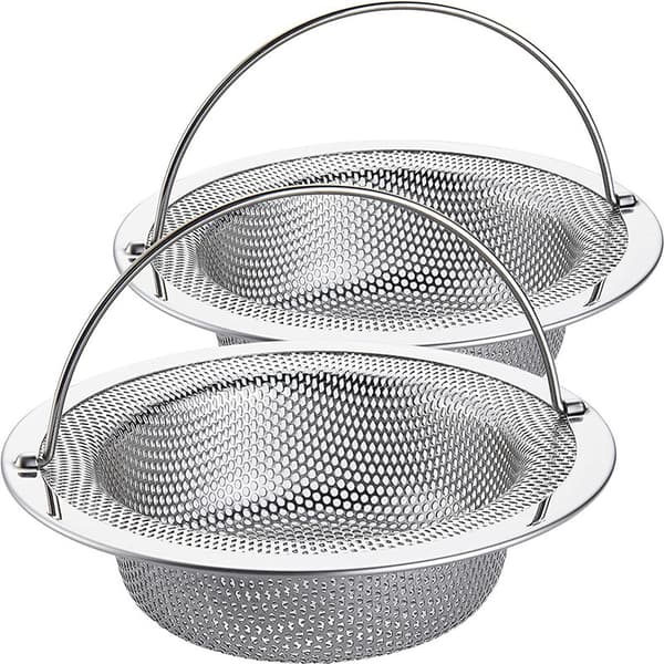 Vaskesil, vaskegitter med bærehåndtag, afløb i rustfrit stål, blokeringbeskyttelse, ydre diameter 11 cm, indre