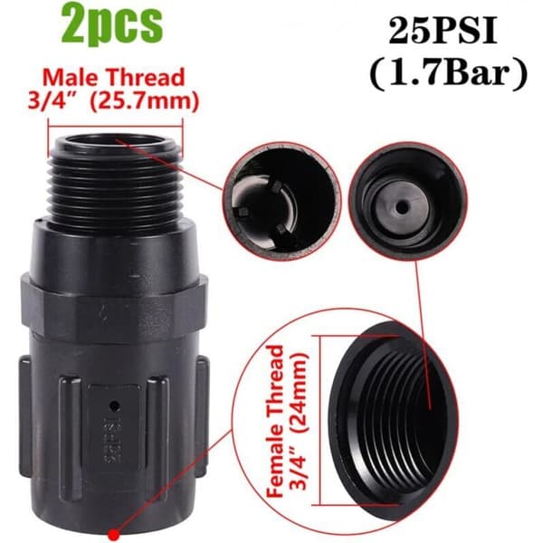-25psi Pressure Regulators Drip Irrigation System Reducer Low Flow Valve Irrigation Pressure Reducer Irrigation System Regulator Accessories