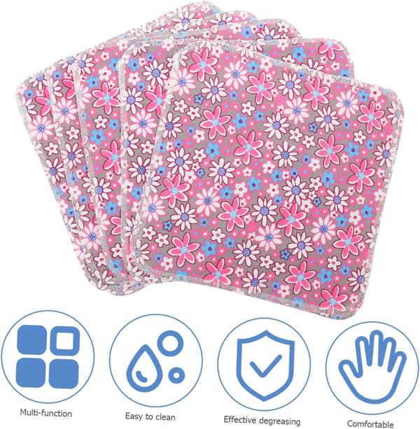 10-pack Printed Cotton Dishcloths, Single Layer Small Washcloths