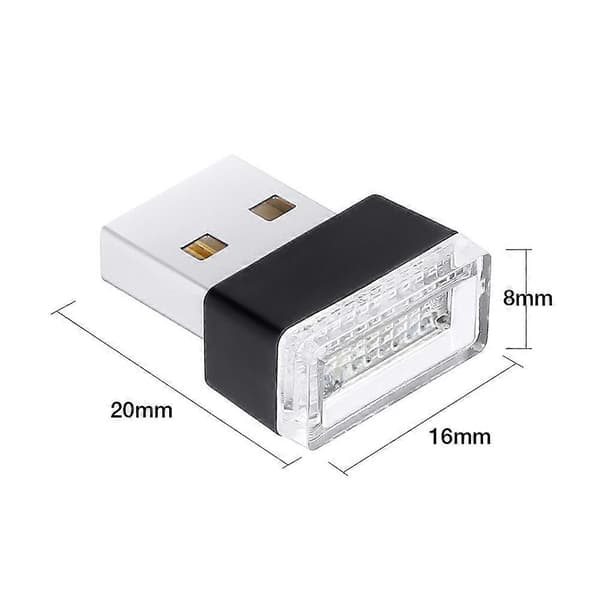 USB LED Bil Interiør Atmosfærelys, 7 stk. Plug-in 5V Universal Mini LED USB-lys til Bil Interiør Bagagerum.