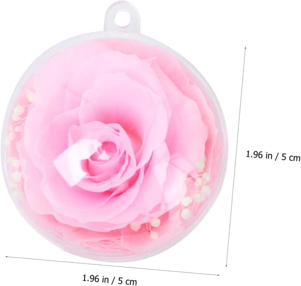 Preserved Flower Keychain Pendant Pink 5 cm Ball Decorative Bag Charm Creative Keychain Accessory