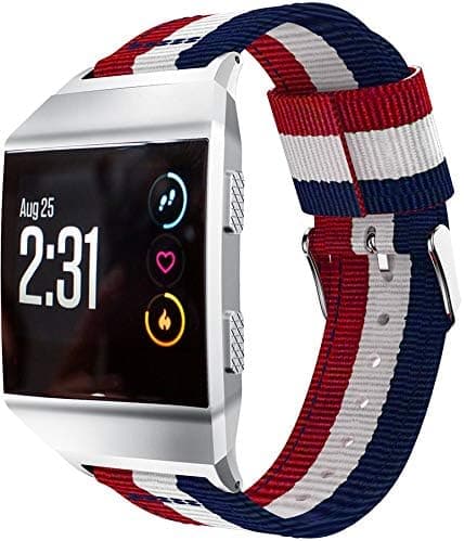 Classicase kompatibel med Fitbit Ionic Armbåndsrem, Nylon Sport Loop Bånd Armbånd