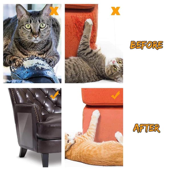 Self-adhesive claw protectors for pets, 4-pack transparent anti-scratch