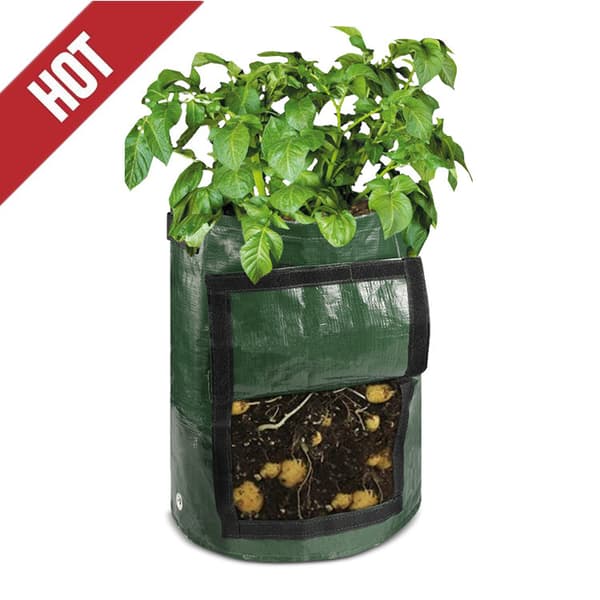 4-pack 7 gallon potatisodlingspåsar. Trädgårdsväxtpåsar för potatis, morötter, tomater, gurkor och andra grönsaker. Grön Green