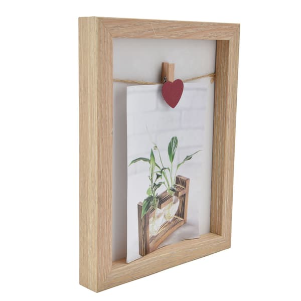 Floating Double-Sided Frame, Versatile Display Case for Your Creative Touch, Perfect for Wall Mounting or Table Stand (Natural)