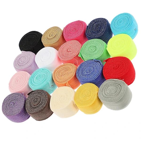 20 Rolls Braided Elastic High Elasticity Rope Sewing Braid Knitted Rope Band for DIY