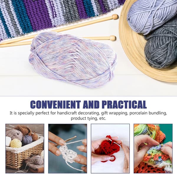 Blue DIY Cotton Rope for Crafts, Multifunctional Cotton Cord for Macrame
