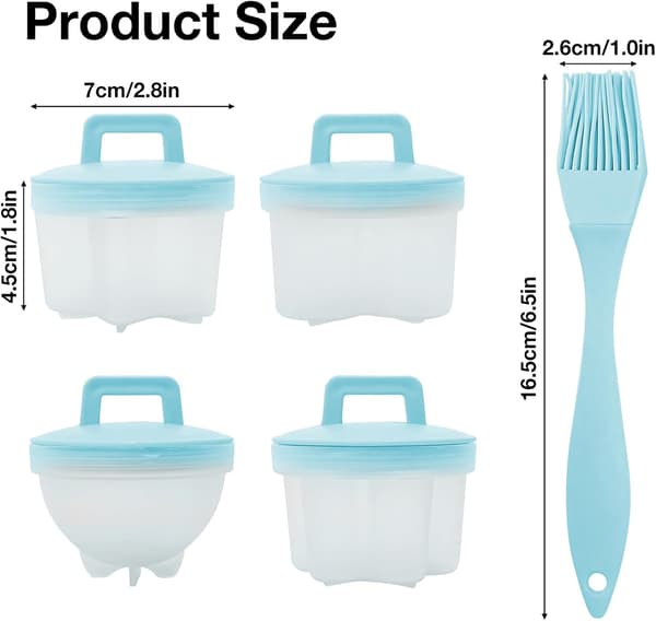 Egg Poaching Cups Egg Steamed Baking Mold Pudding Mold Cooking Tool for Kitchen 4PCS Egg Cooker Green