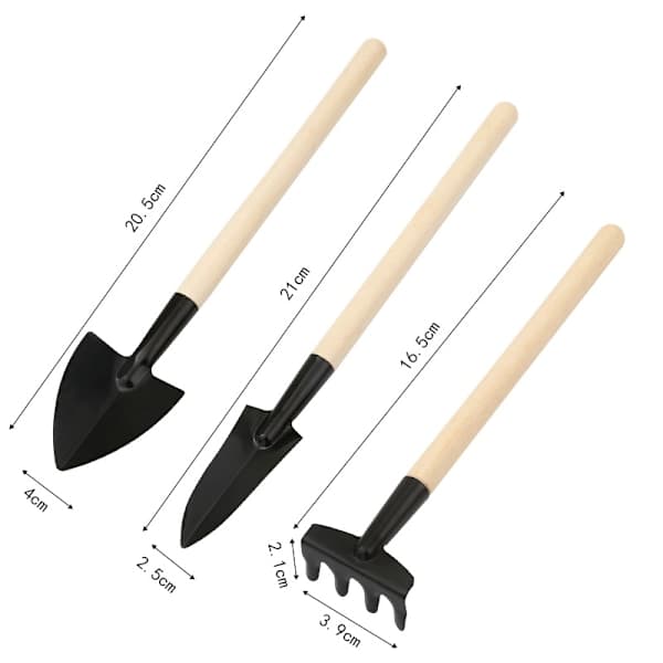 3-pack mini trädgårdsredskapsset - multifunktionell spade, kratta och skyffel