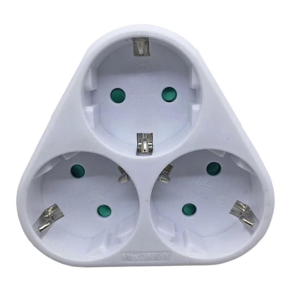New 3-way EU plug, Power strip, Extension socket, Multiple plug De Wyelv [DB]