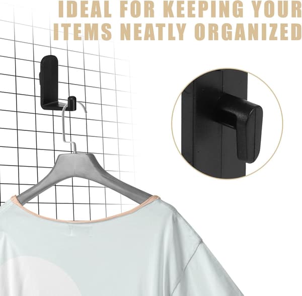 5 Pieces Black Pegboard Hooks for Hanging Non-Damaging ABS Material Easy Installation Single Hole Hooks