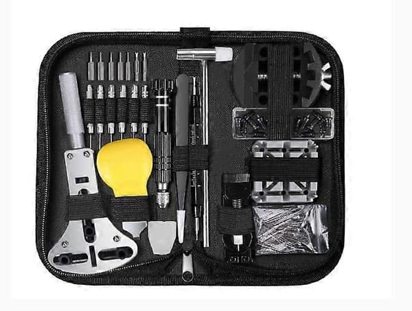 153 Professional Watch Tool Kit Adjustable Size Case Opener Screwdriver Strap Battery Replacement Tool Kit for Most Watches