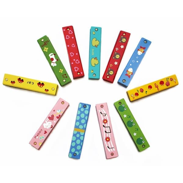 3-pack 16-håls munspelsset för barn - Montessori pedagogisk leksak, tecknad design, perfekt present