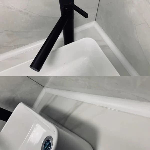 1 m Sealing Strip for Sink and Shower, Waterproof Bathroom Insulation, Bendable Silicone Strip, Splash Guard White