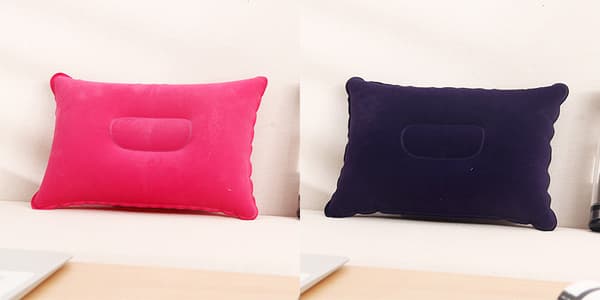 2 x Red Inflatable Pillow Camping Travel Soft Inflatable 22*34cm KLB