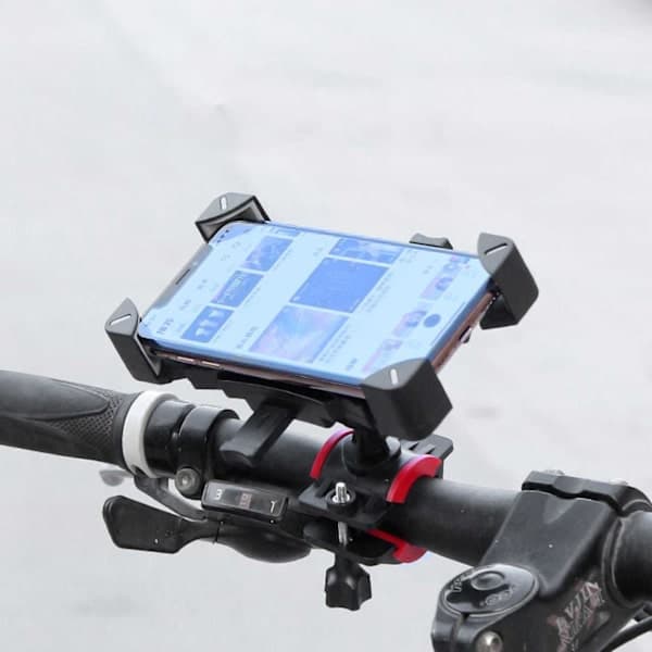 Automatic mobile phone holder for bicycle, electric scooter, moped, motorcycle 4.7-6.8  \" black