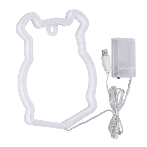 Neonljus LED-skylt i björnform, batteridriven, USB KLB