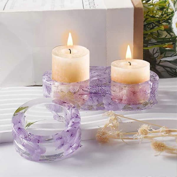 3 stk Lysestake Harpiksformer, Telys Lysestake Silikonform Lysestake Epoksyharpiksform Silikon Støpeform
