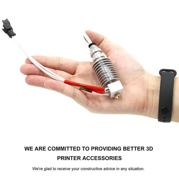 Til I3 Hotend 12V med 2 stykker 0,4 mm hærdet stål til V6 dyser til 3D-print Hotend Extruder