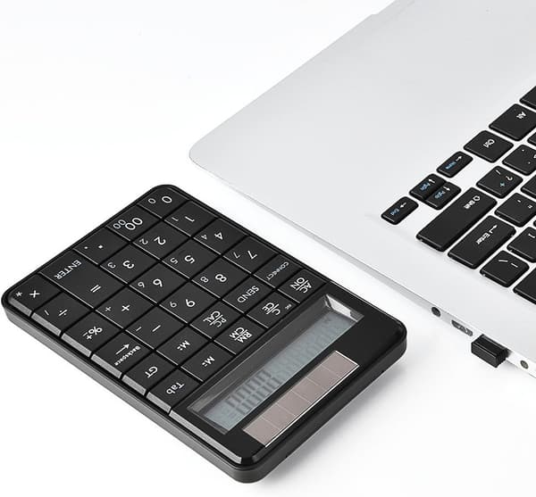 Mini 2.4G USB langaton 2-in-1 29 näppäimen numeronäppäimistö ja laskin LCD-näytöllä