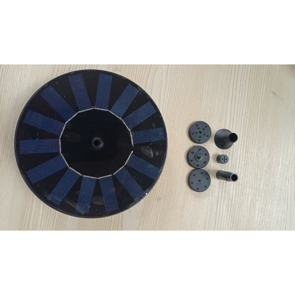 Soldriven vattenfontän 16 cm Svart