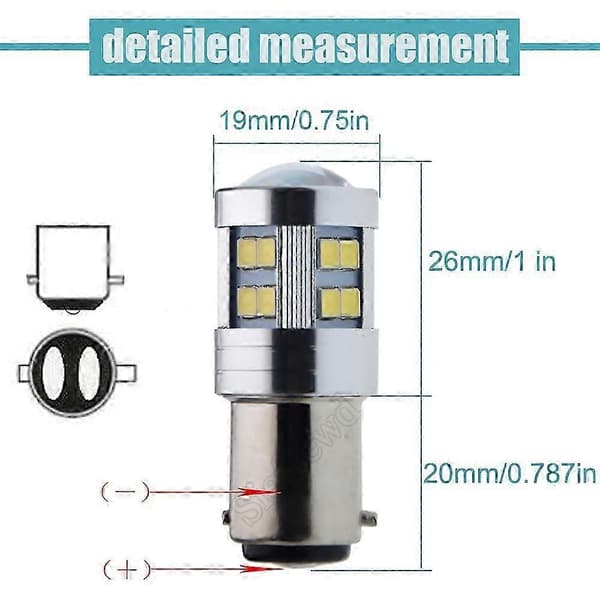 Pair BAX15D LED Bulb 2835 24SMD White Light For Moto Motorcycle Scooter ATV UTV Front Headlight Car Auto Tail Light 6V 12V.