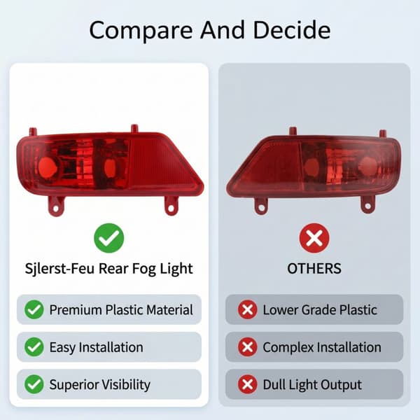 Red Rear Fog Light Assembly Car Accessory Replacement for PEUGEOT 3008 2009-2016 Left 6350HG