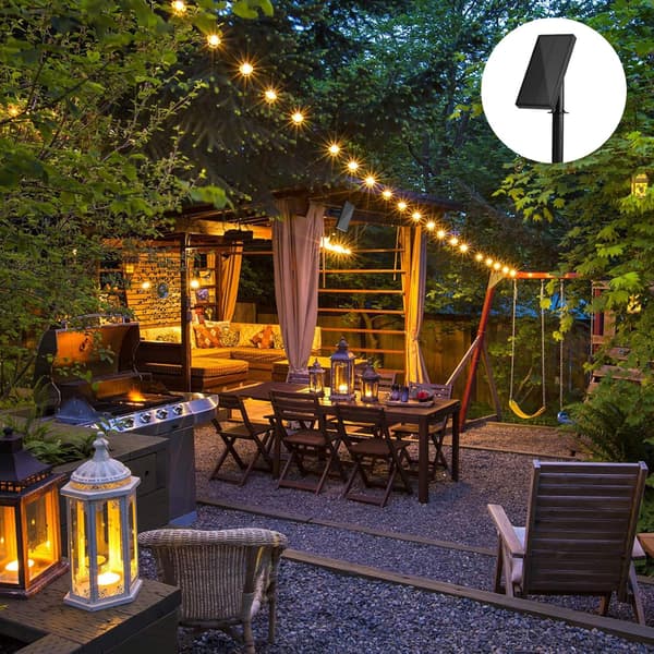 Bomcosy G40 15M Outdoor String Lights 27 LED Bulbs 4 Modes 2700K W
