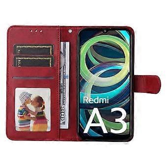 For Xiaomi Redmi A3 4G/Poco C61 4G Deksel Magnetisk Lås Lær Flip Lommebok Mobilskall Style C Style C