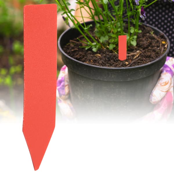 100 Pcs Plastic Flower Plant Name Garden Marker Label (Red)