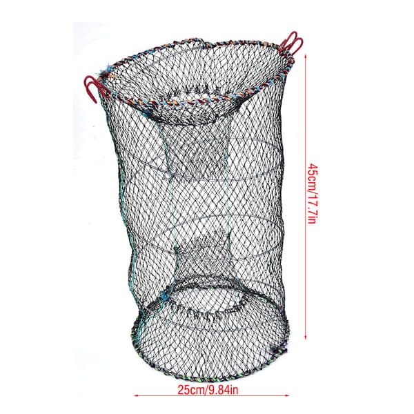 Foldable Lobster Crayfish Crab Crustacean Shrimp Fish Trap Cage Fishing Net (25cm)