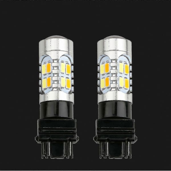 3157 LED DRL Hvit/Gul Switchback Blinklys Parkeringslys Pærer