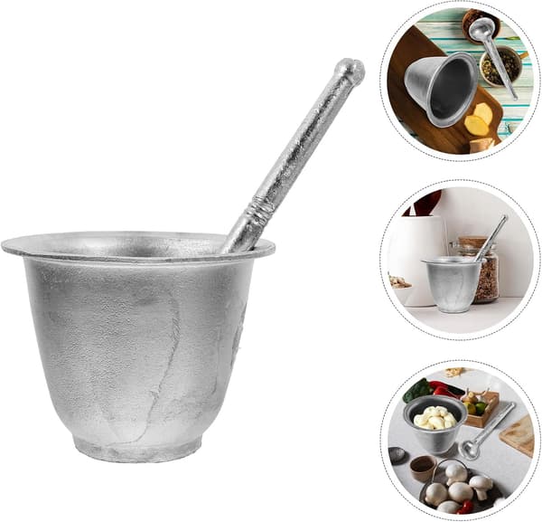 Garlic Grinding Tool Mortar Garlic Press Aluminum Spice Grinder Bowl