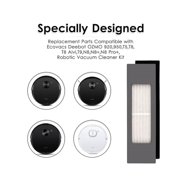 Filter til Ecovacs Deebot Ozmo 920 950 T5 T8 Aivi Max Multifarvet