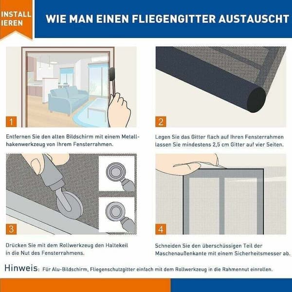 Fiberglass Mosquito Net for Windows, Tear-Resistant and Insect-Proof, Cuttable, White (1.2x3m)