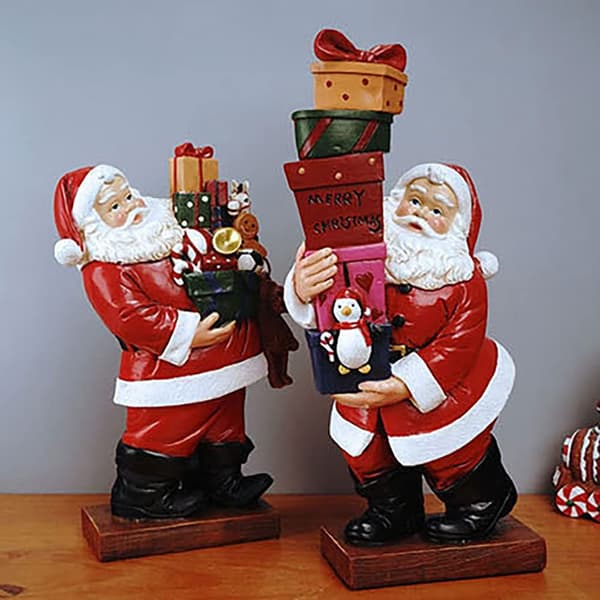 Tomte Skulptur Juledukke Harpiks Ornament Figur Helligdag Julebordsdekorasjon