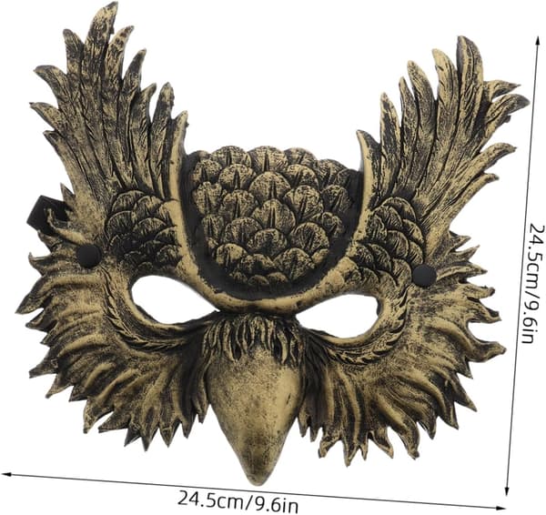 Owl Realistic Adjustable Animal for Halloween and Masquerade Parties Soft PU Leather Cosplay Accessory