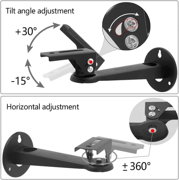 Mini Projector Wall Mount, 20 cm Carbon Steel - 360° Adjustable Projector Ceiling Mount with M4 Screws for Camera/Projector/Webcam, Black