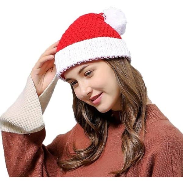 Unisex Julhatt Vinter Varm Stickad Tomtehatt