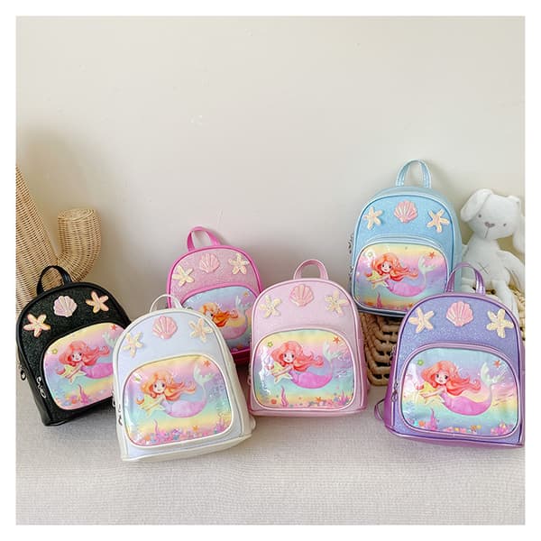Tecknad Söt Barnaxelväska, Tryckt Förskoleväska - Blå