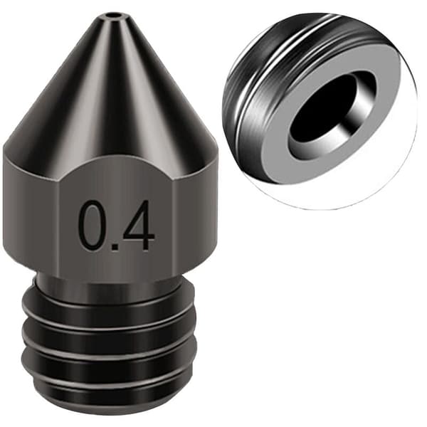 2 pcs MK8 Hardened Steel Nozzle Print Head Consumables 1.75/0.4 mm 3D Printer Extruder Nozzles for Ender3/V2/PRO