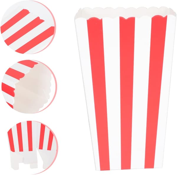 48 stk Popcornæske Snackpose Genanvendelig Popcornbeholder til Filmaftenfest