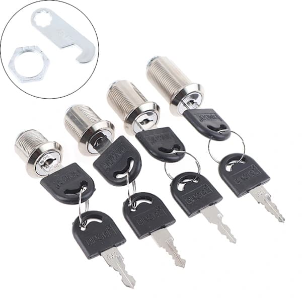 Alloy Cam Cylinder Lock for Cabinet, Mailbox, Drawer with 2 Keys for Door, Cabinet, Mailbox 25mm 2(25mm Differ key) 2(25mm Differ key)