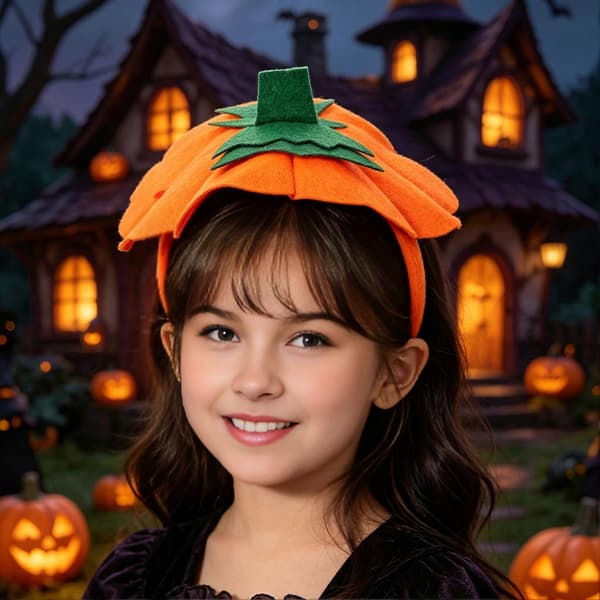 3D Gresskarhodebånd for barn Halloweenkostyme og fest A