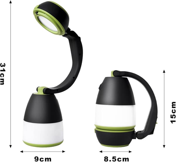 Oppladbar LED-campinglykt, 3-modus campinglykt, stormlys camping- og turlykter og lykter, vanntett