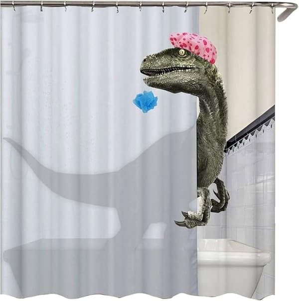 Cute Shower Dinosaur Pattern Shower Curtain 180x180Cm, Waterproof