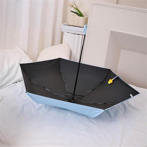 Reseparaply for regn og sol Vindtette små paraplyer Små 5-foldede parasoller, gul
